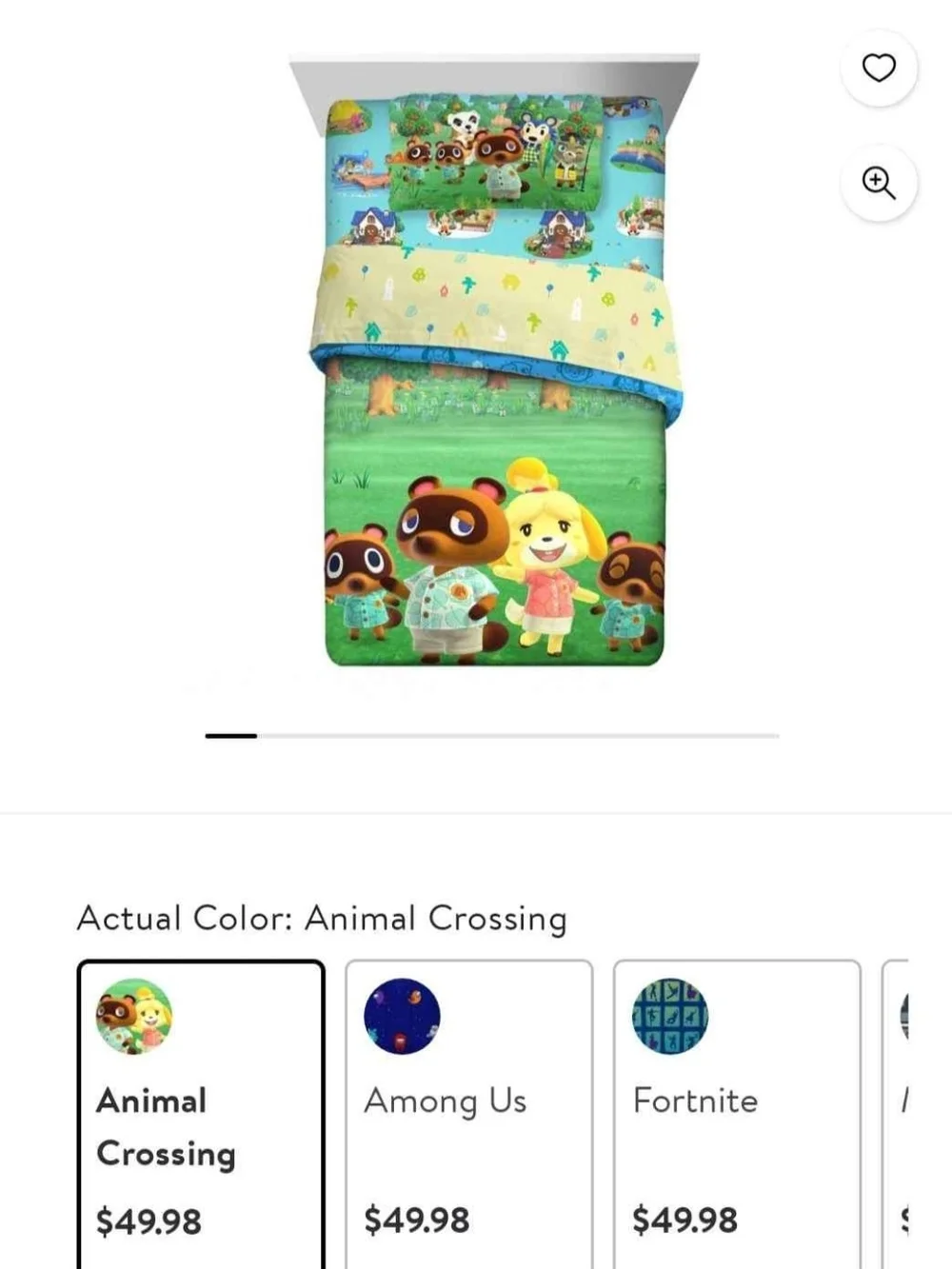 Animal Crossing Reversible Comforter Set Twin/Full